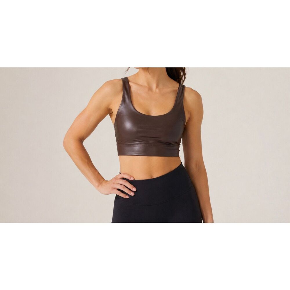 Peloton XS Brown Longline Sports Bra Workout Crop Top